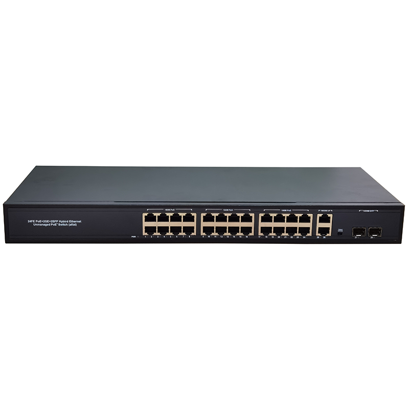 24 100M POE+2GE UP-LINK+2 gigabit SFP port switch(主图）#